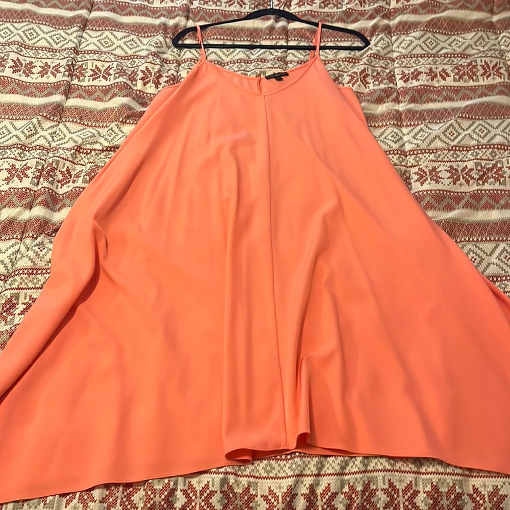 Coral pink swing dress from Lane Bryant. Size 16